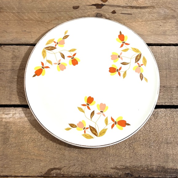 Vintage superior hall autumn leaf cake plate replacement - Picture 2 of 6